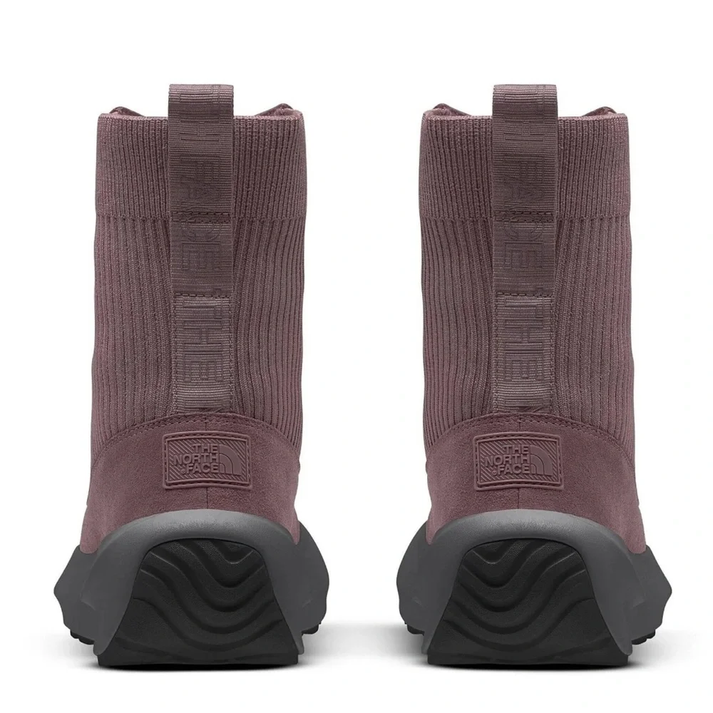 NEW The North Face Women's Halseigh Knit Waterproof Snow Boots Light Mauve - Picture 3 of 9